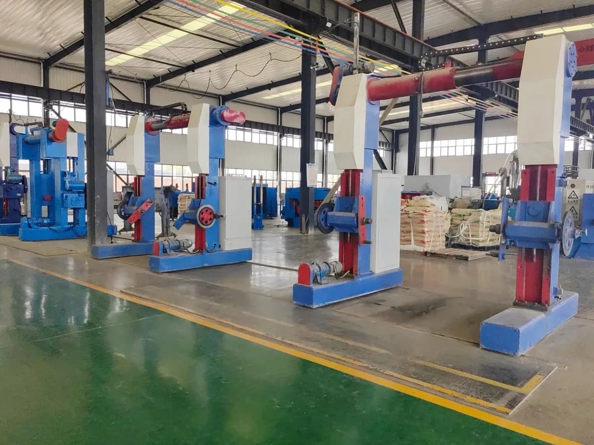 Cable drums ready for export at Huanghe Cable factory