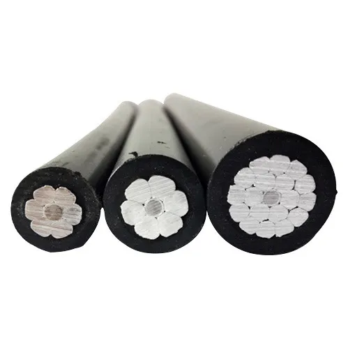 ABC cable in different sizes — duplex, triplex, and quadruplex configurations with XLPE insulation
