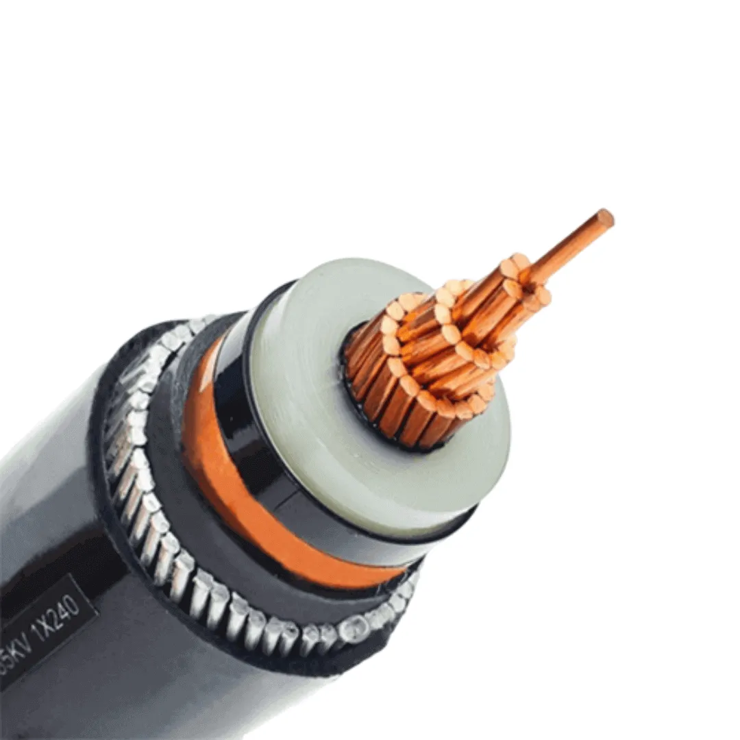 Cable cross-sections showing different sizes from 1.5mm² to 300mm² copper and aluminium conductors