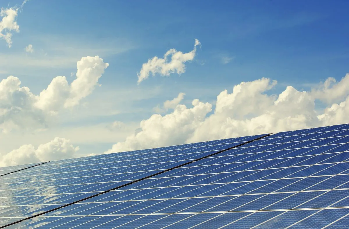 Solar farm with PV panels requiring DC solar cable