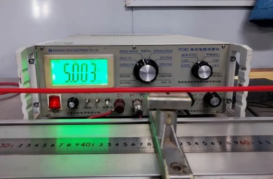 Cable insulation resistance testing in factory laboratory